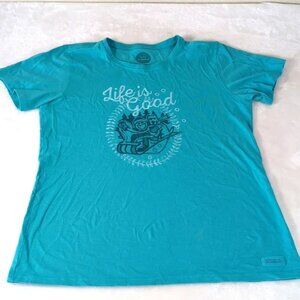 Life is Good sledding T shirt M Jake & Rocket!